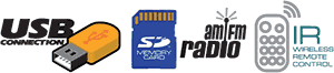 Possui leitor MP3/WMA, entrada para USB e cartão de memória SD, rádio AM/FM, mixer com 2 entradas balanceadas para microfone e linha, entrada estéreo, saída mixada, equalizador e controle remoto!