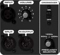 Crossover selector, gain and outputs